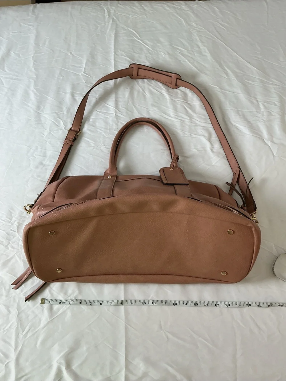 Sole Society Blush Pink Vegan Pebbled Leather Weekender Duffle Bag